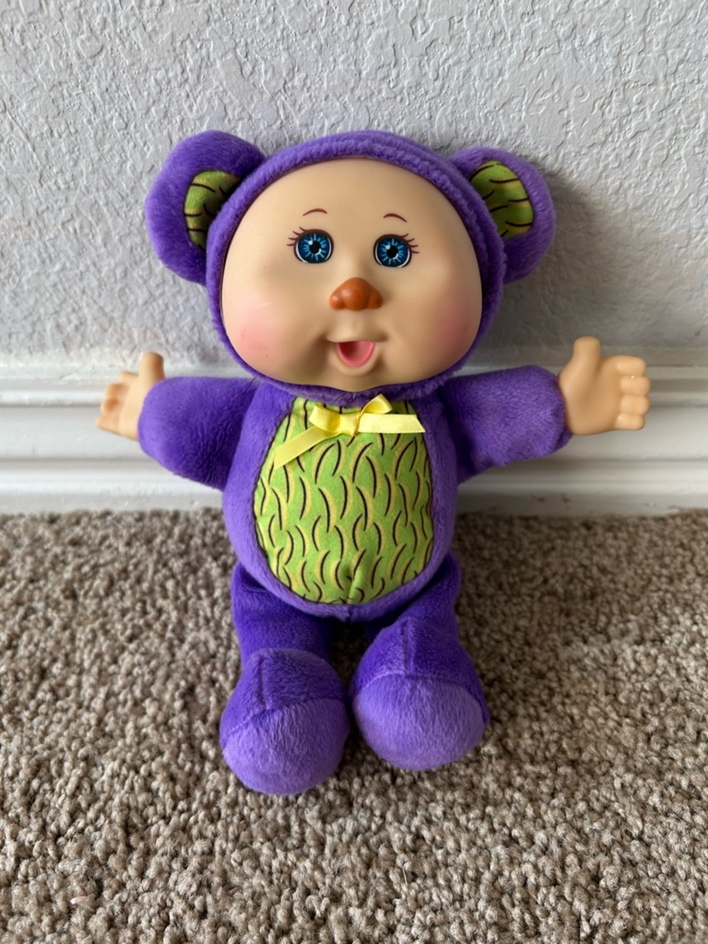 Cabbage Patch Cuties Mignon Monkey Thumb Sucking 10" Plush Purple & Green